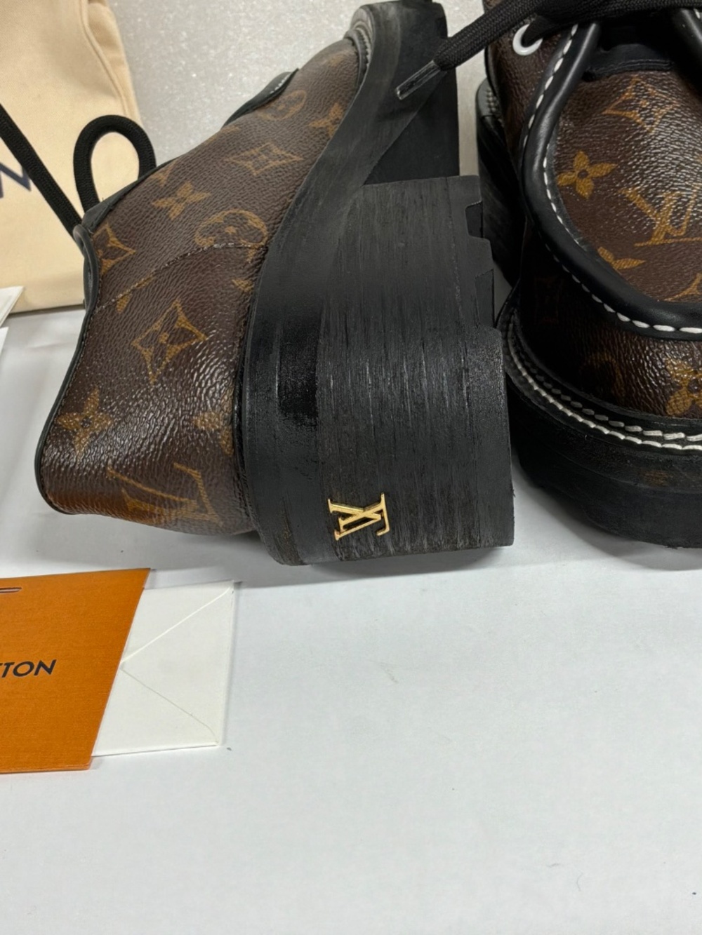 LOUIS VUITON ‎ Beaubourg Platform Derby Chunky Monogram 37.5. Excellent - Picture 7 of 16